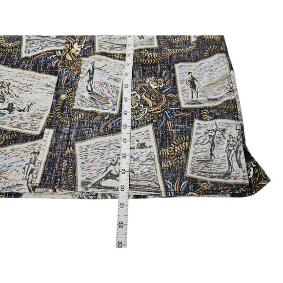 VTG Reyn Spooner Reverse Print Shirt AOP Men's Large Black Surfing Eddy Guitar - Picture 13 of 13